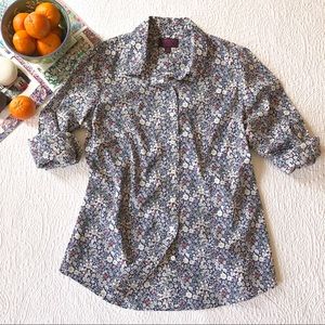 J Crew Liberty Art Floral Print Button Down